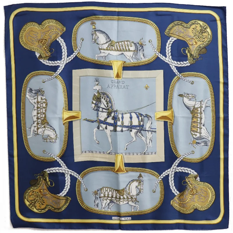 Hermes blue yellow Silk Scarf (Pre-Owned)