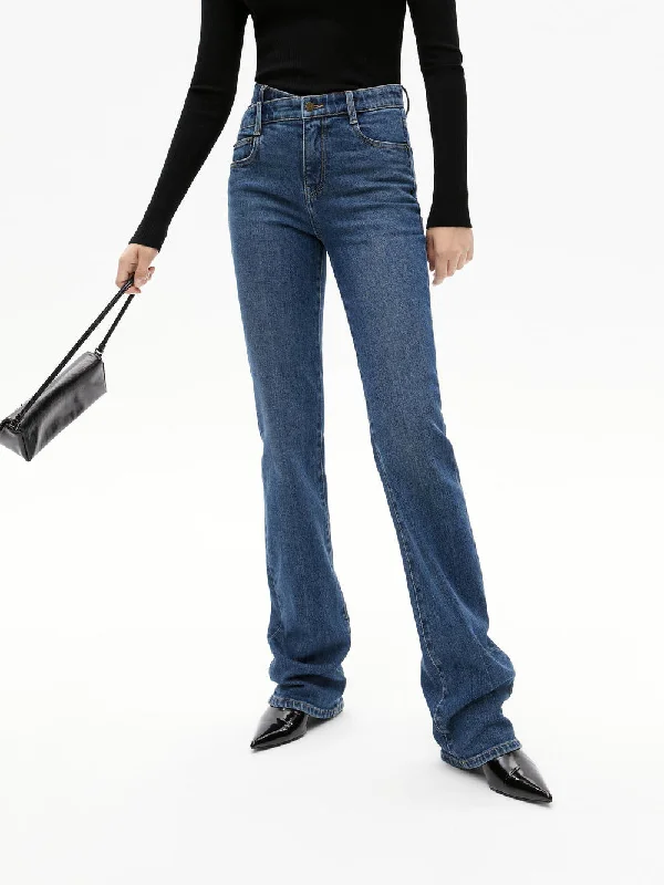 Asymmetric Waist Straight Jeans