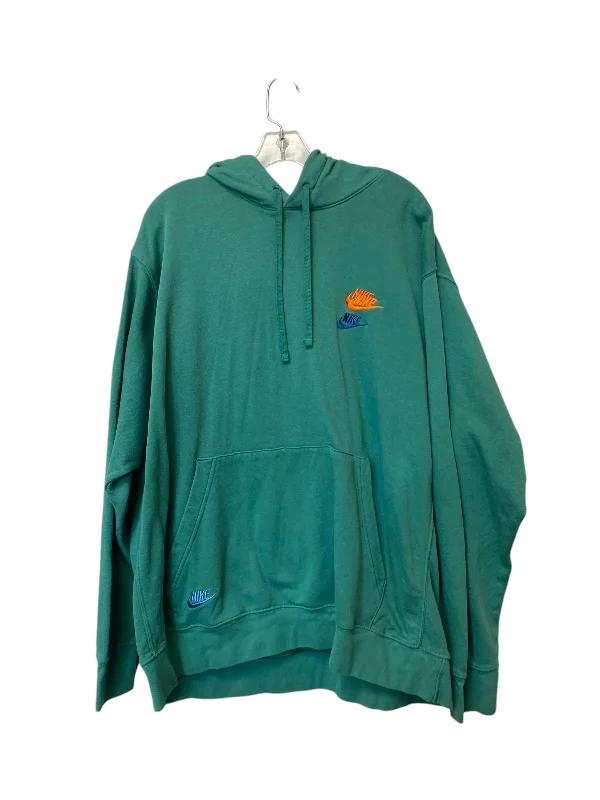 Sweatshirt Hoodie By Nike In Green, Size: 2x