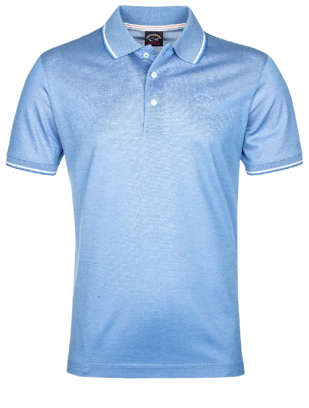 Organic Cotton Piqué Polo With Embroidered Logo Blue