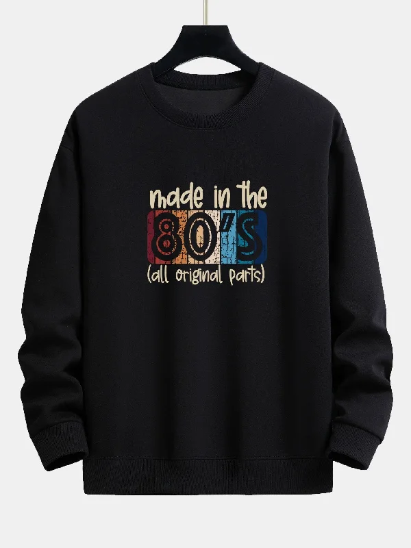 80's Slogan Print Relax Fit Sweatshirt