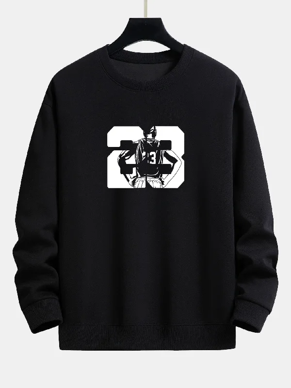 Number 23 Print Relax Fit Crew Neck Sweatshirt