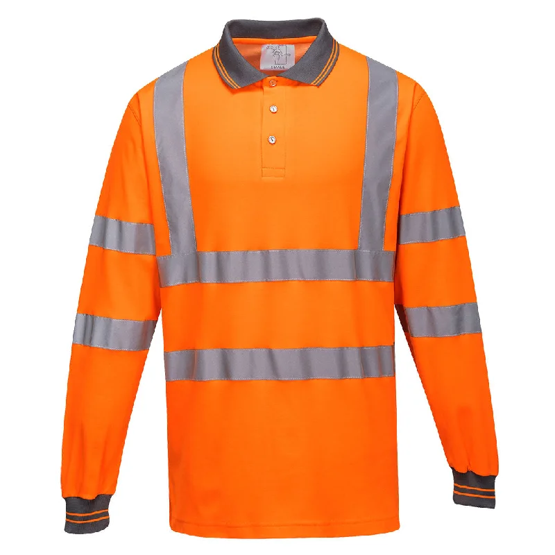 Portwest S271 Long Sleeved Cotton Comfort Hi Vis Polo Shirt