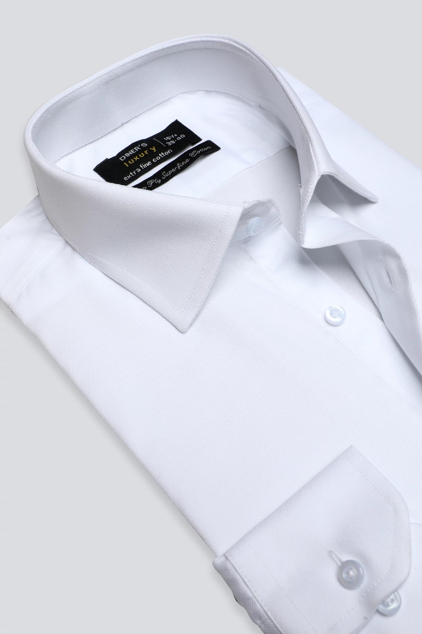 White Textured Formal Shirt