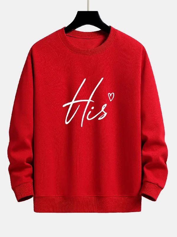 His Couple Print Relax Fit Sweatshirt