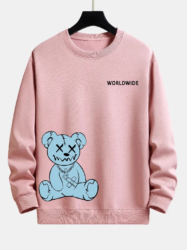 Worldwide Bear Print Relax Fit Sweatshirt