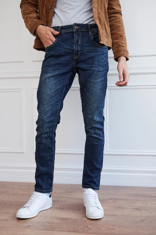 Jeans bleu foncé coupe étroite - Homme