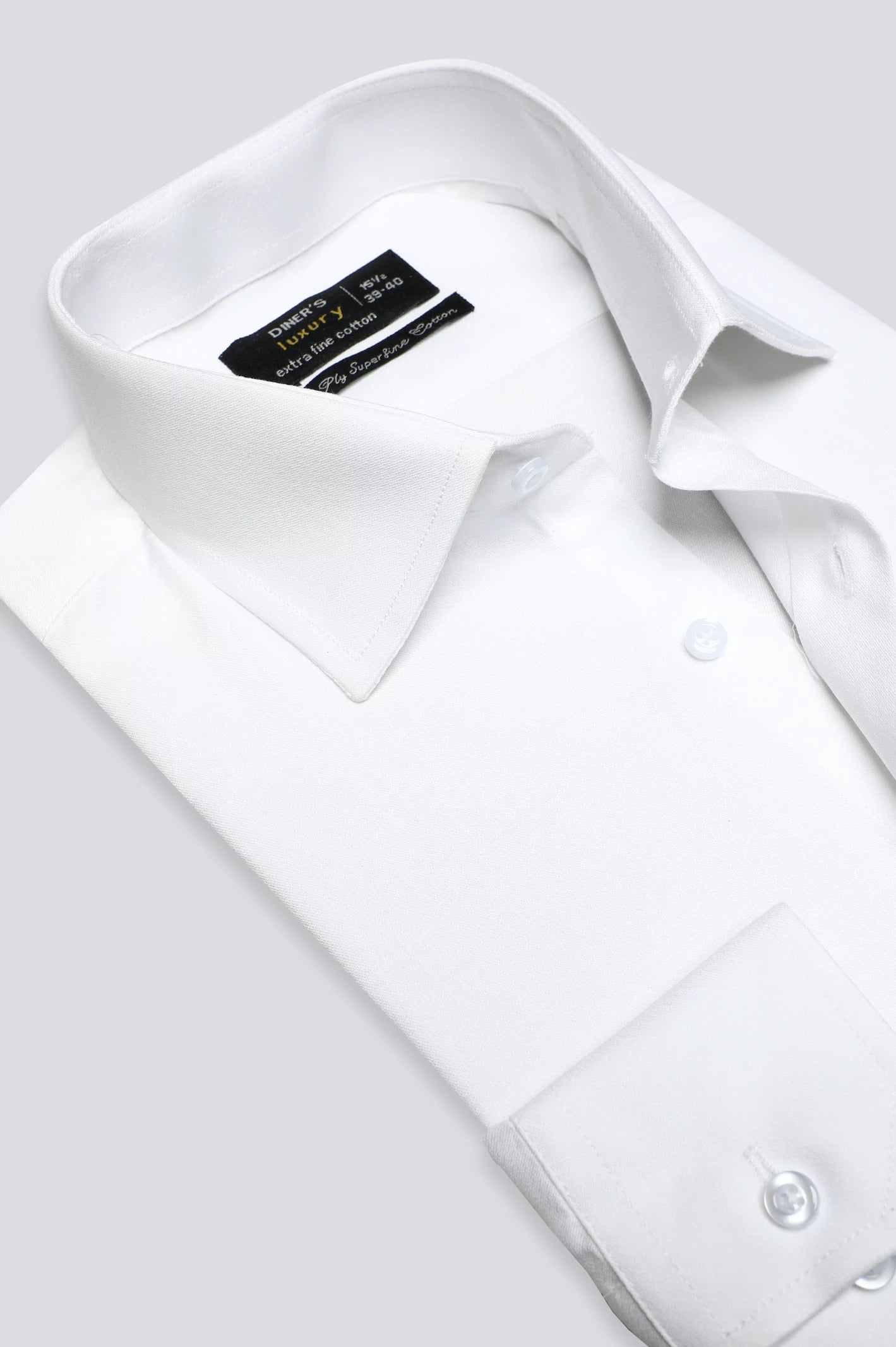 White Twill Textured Formal Shirt