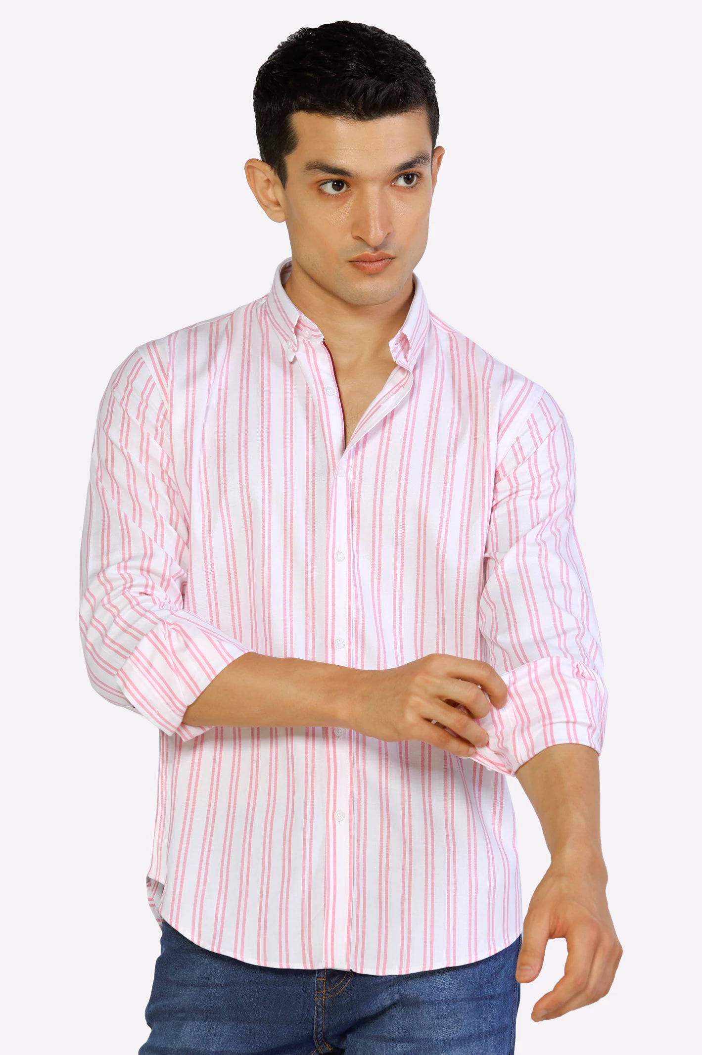 Pink Bengal Stripe Casual Shirt