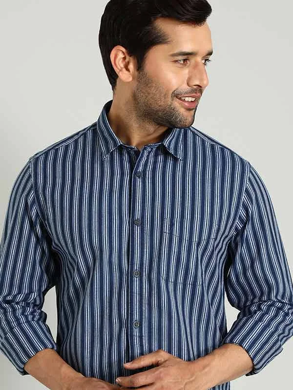 Men Striped Full Sleeve Cotton Shirt