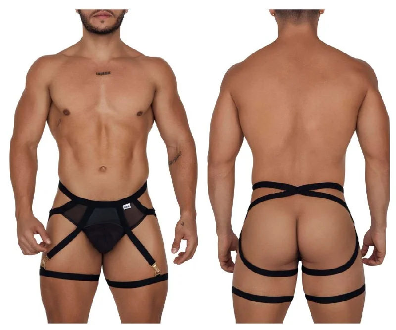 CandyMan 99675 Garter Jock Two Piece Set Color Black