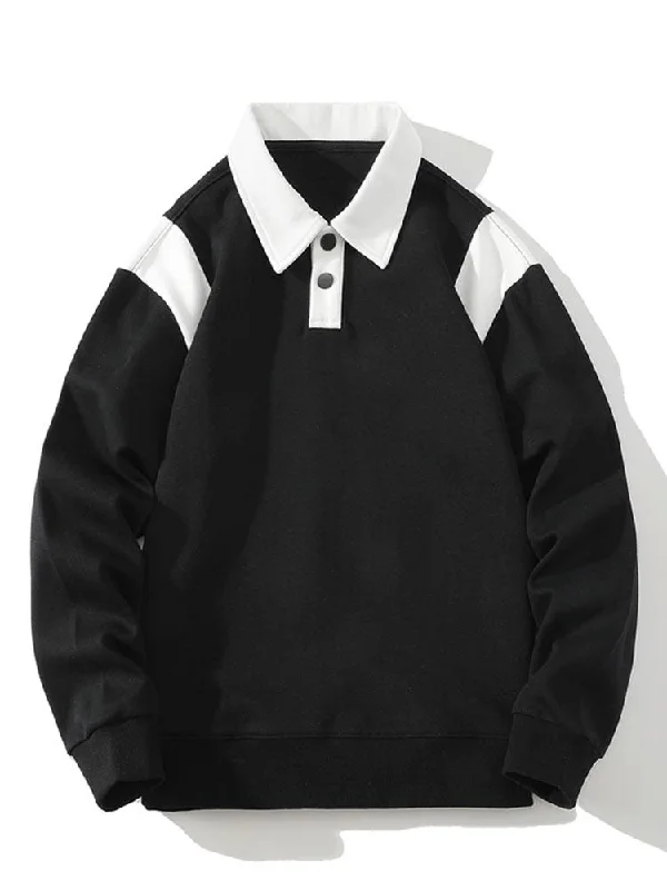 Contrast Polo Sweatshirt