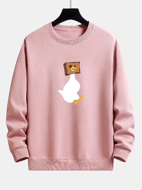 Paper Bag Head Goose Print Relax Fit Sweatshirt