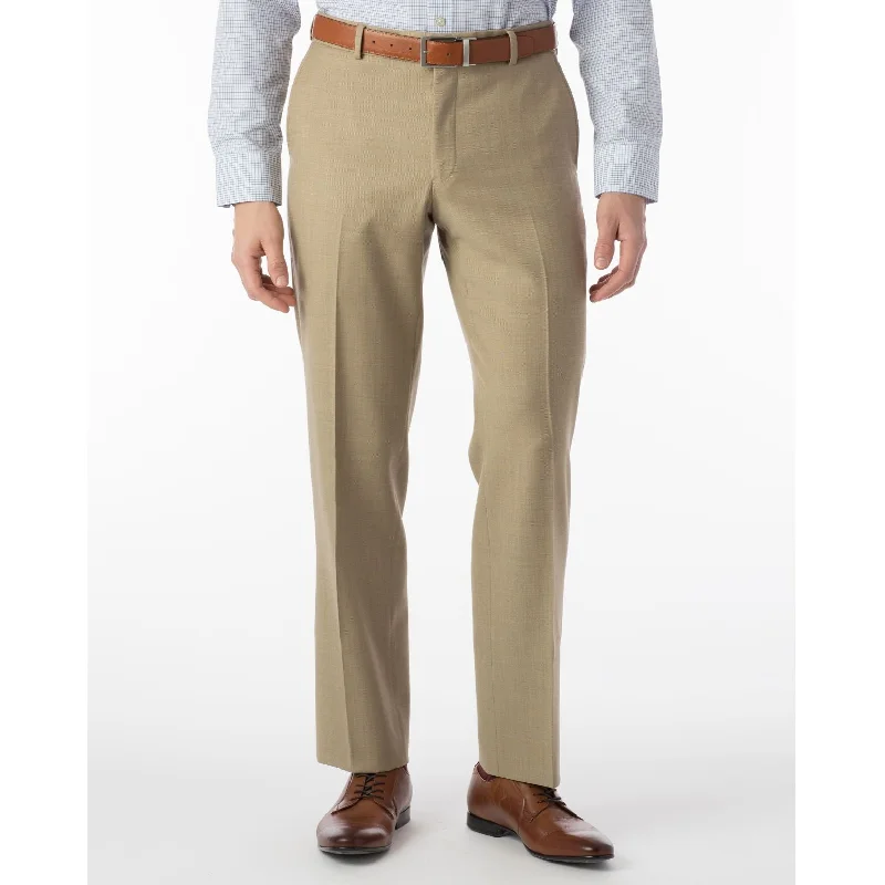 Sharkskin Super 120s Worsted Wool Comfort-EZE Trouser in Camel (Flat Front Models) by Ballin