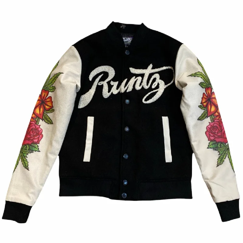 Runtz Floral Runtz Varsity Jacket (Black/White) 421-37418