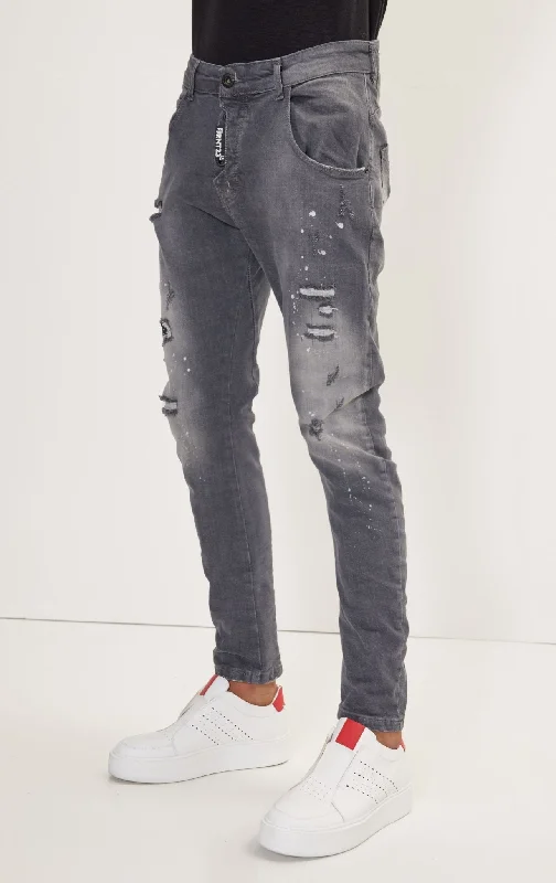 Slim-Fit Casual Jeans - Grey