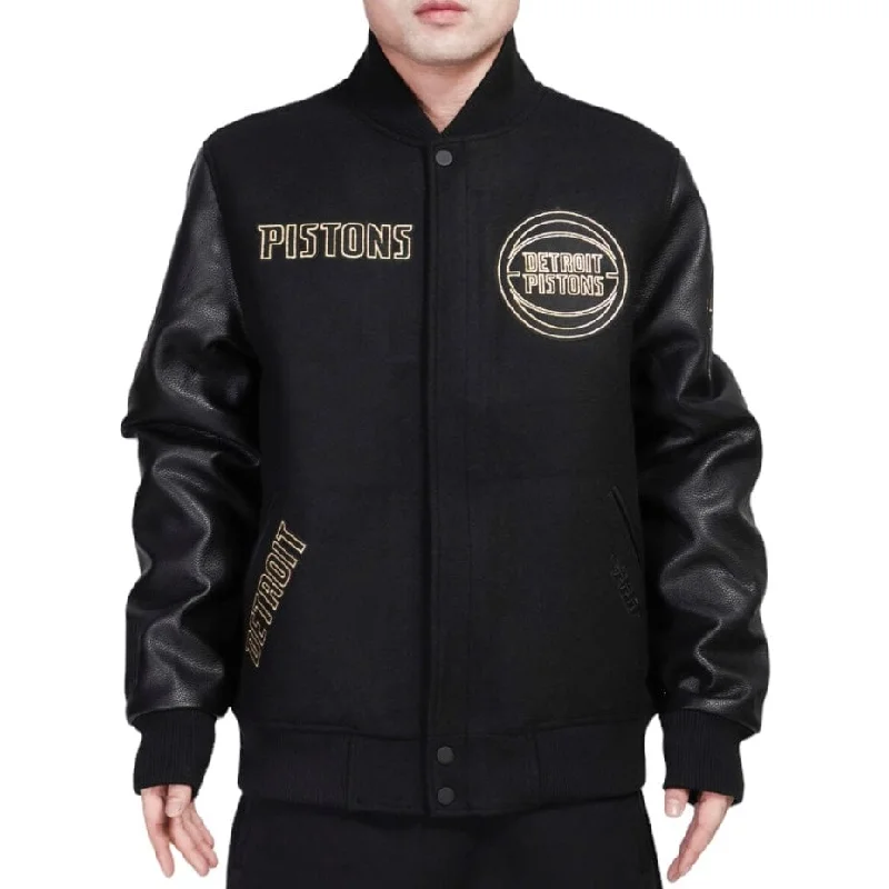 Pro Standard Detroit Pistons Black & Gold Varsity Jacket (Jet Black)