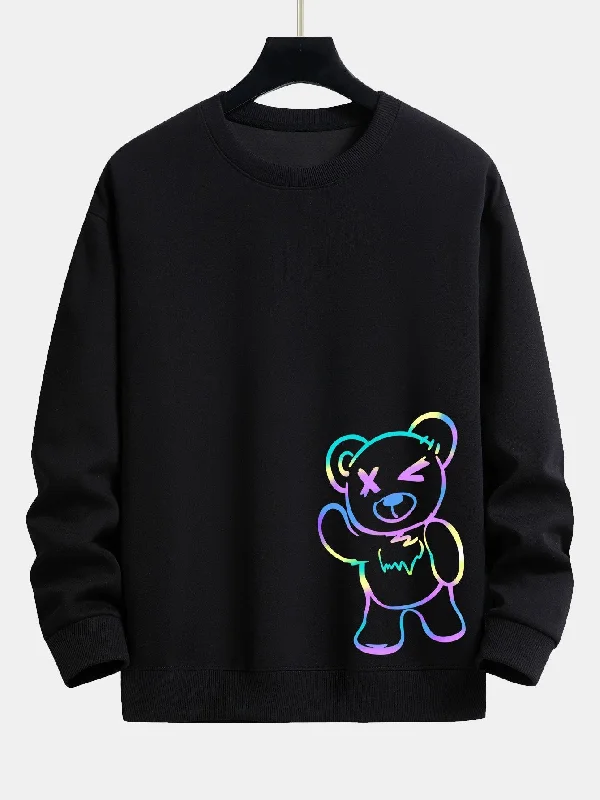 Colorful Bear Print Relax Fit Sweatshirt