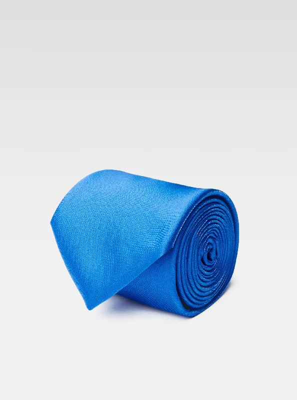 Plain cobalt narrow tie