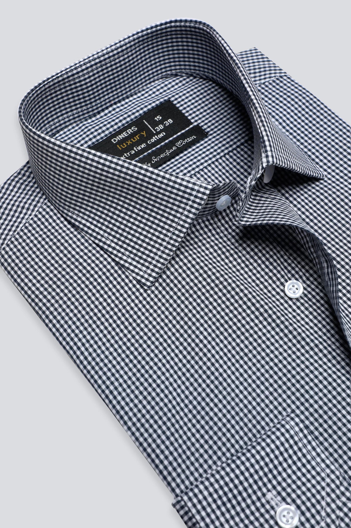 Black Mini Check Formal Shirt