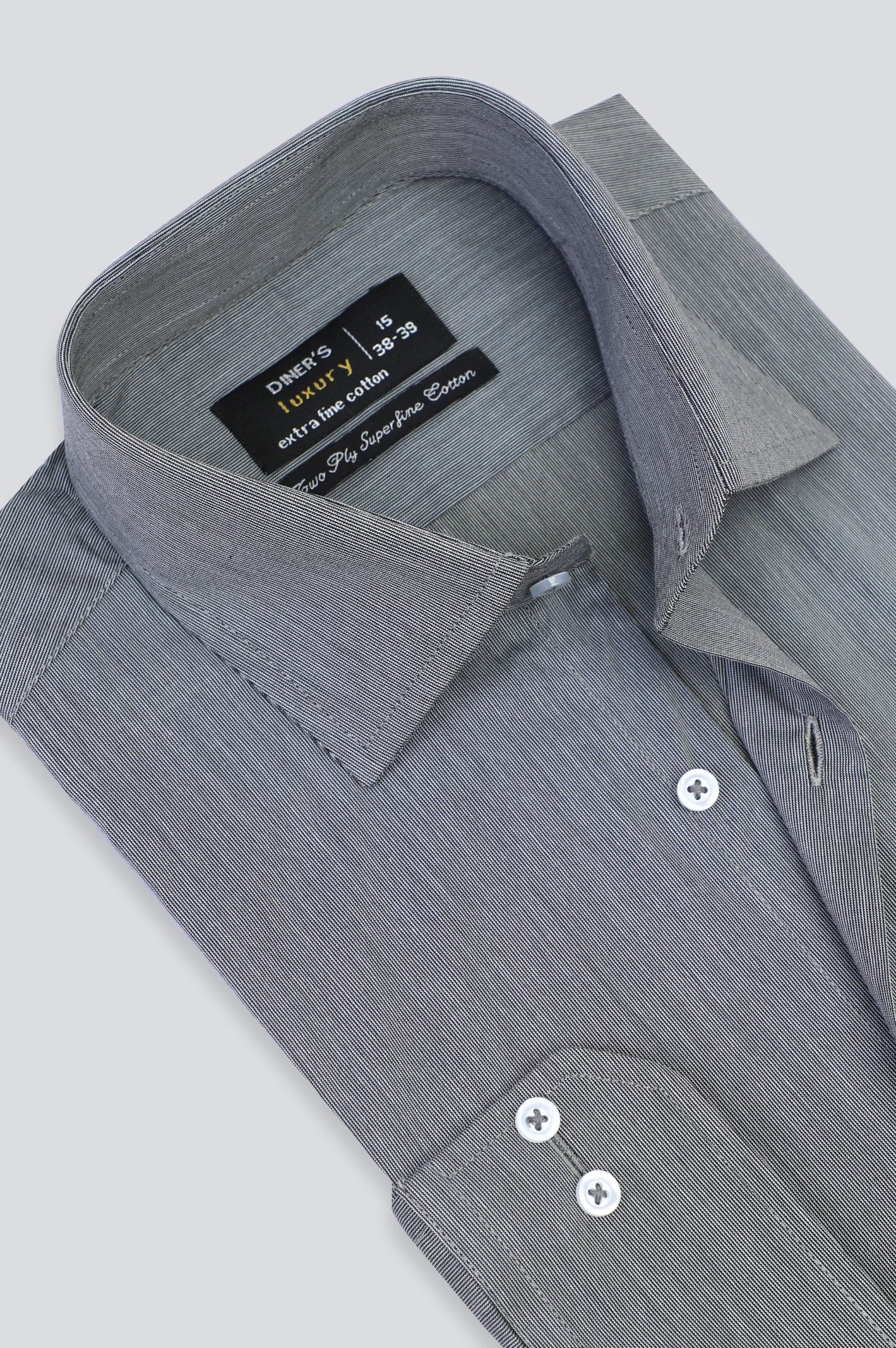 Dark Grey Textured Formal Shirt