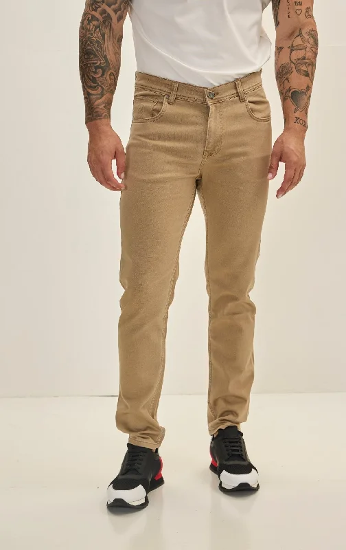 Super Soft 5-pocket Style Pants - Milk Brown