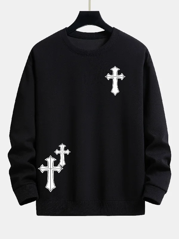 Cross Print Relax Fit Sweatshirt