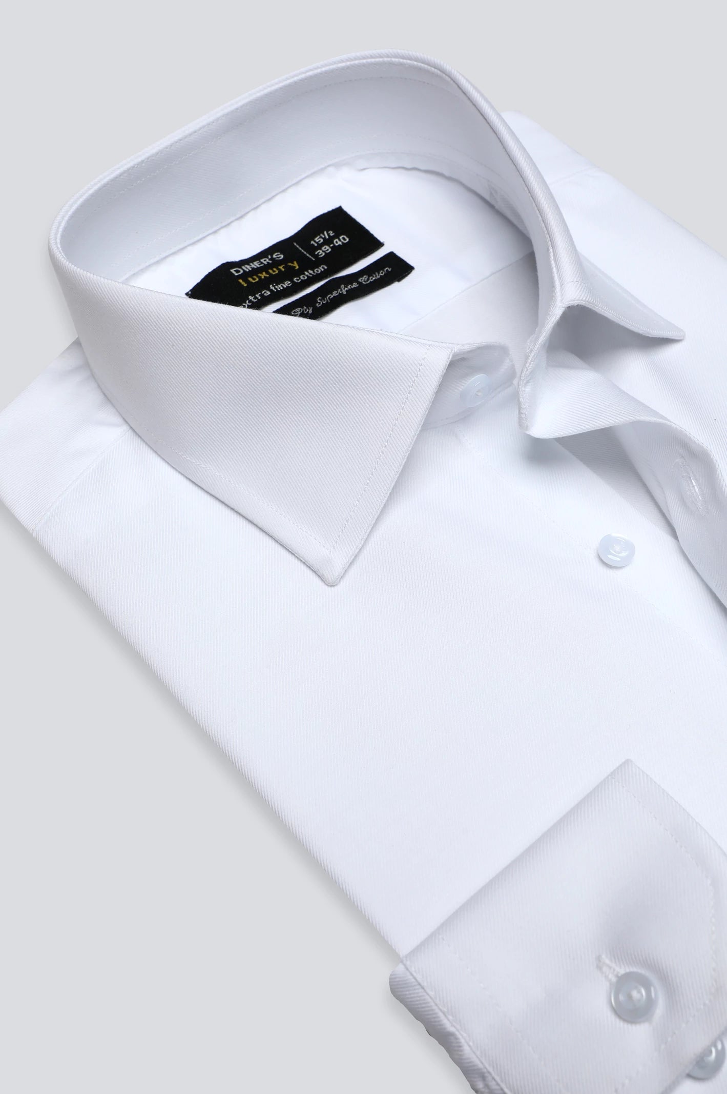 White Twill Textured Formal Shirt