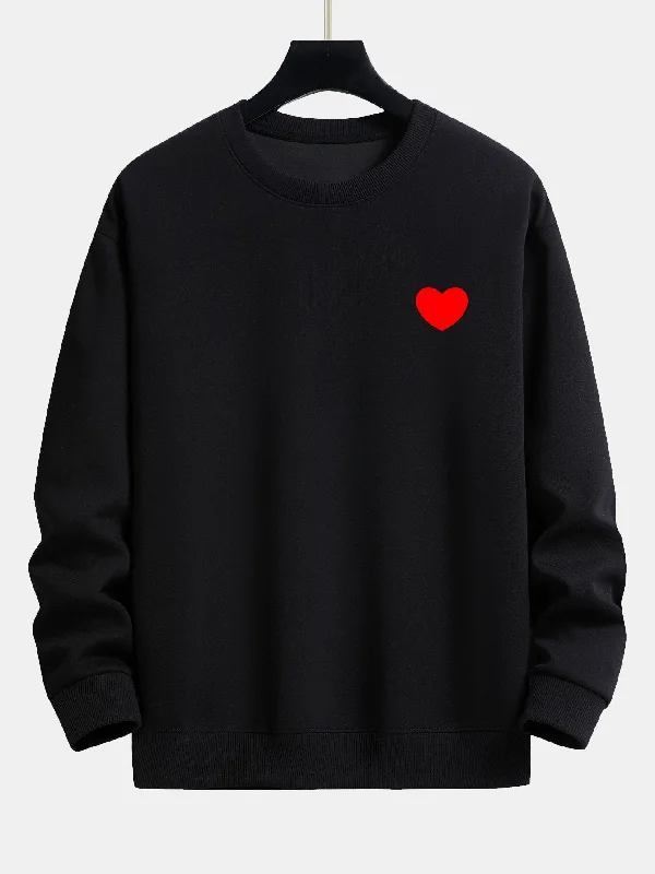 Heart Print Relax Fit Sweatshirt