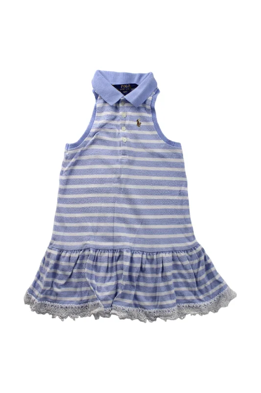 Polo Ralph Lauren Striped Sleeveless Dress With Collar, Size 4T