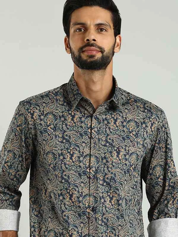 Men Printed Full Sleeve Cotton Stretch Shirt