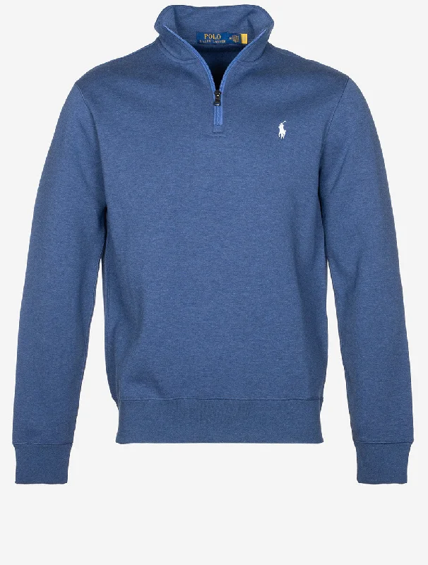 Double Knit Quarter Zip Blue