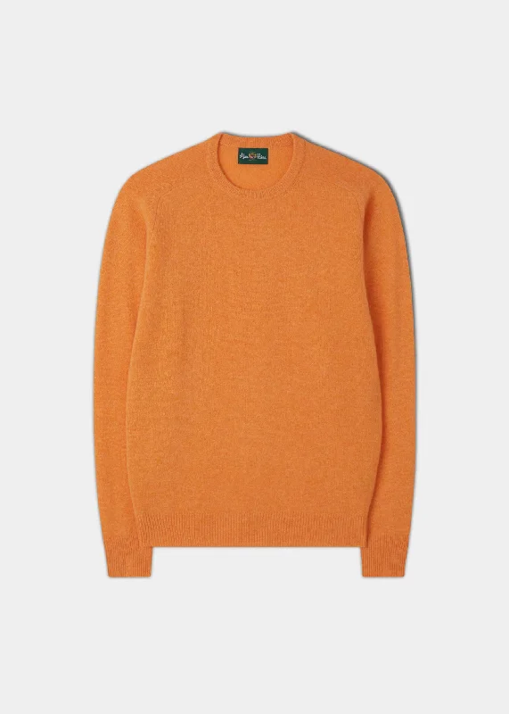 Men's Lambswool Crew Neck Jumper in Peach Melba - Regular Fit