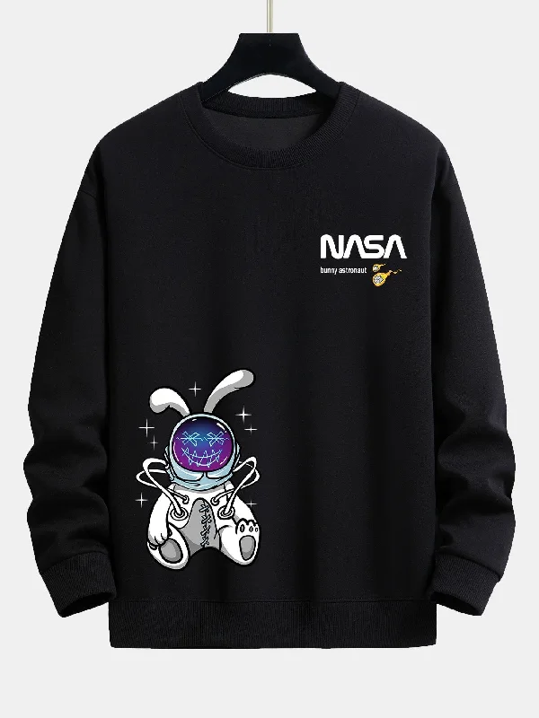 Nasa Astronaut Bunny Print Relax Fit Sweatshirt