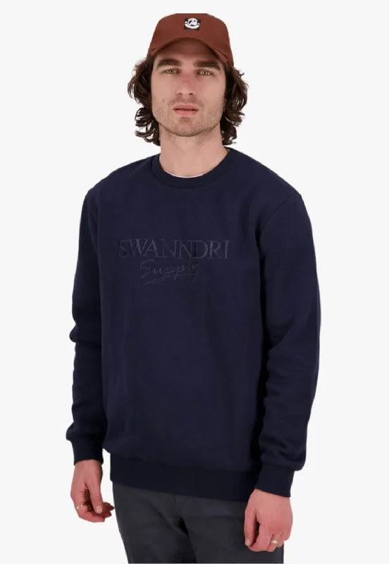 Swanndri Mens Chatfield Embroided Fleece Crew