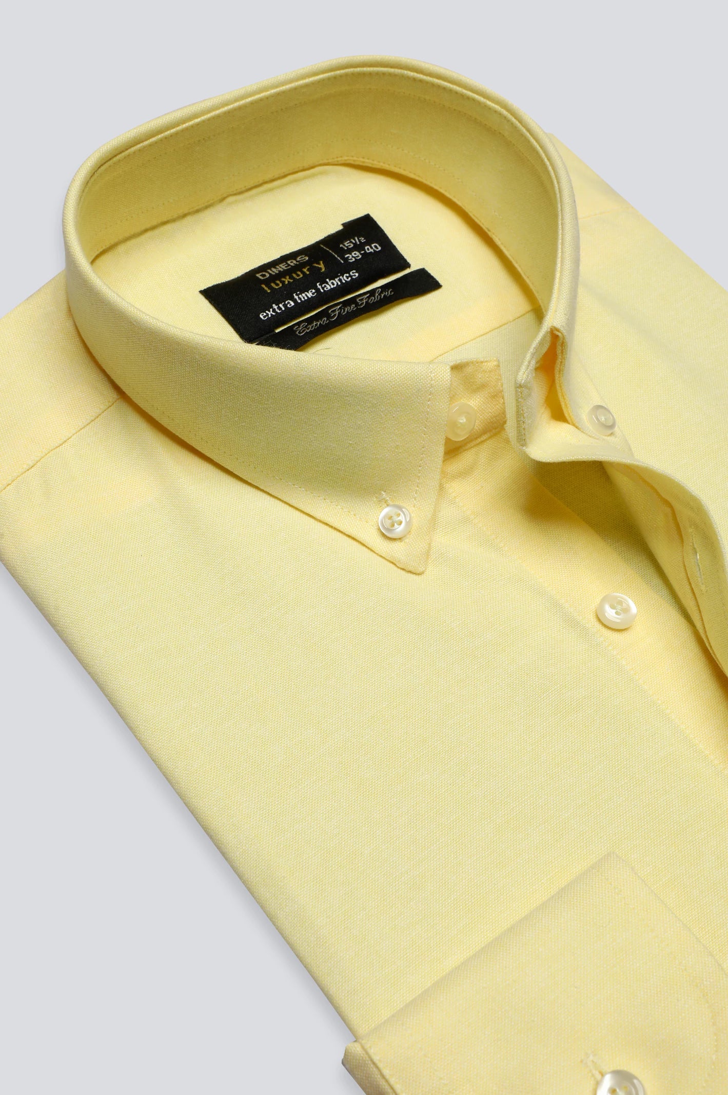 Yellow Textured Formal Shirt