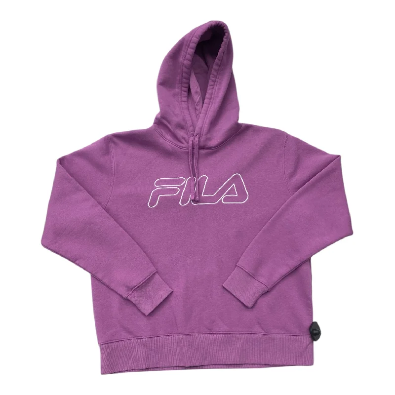 Sweatshirt Hoodie By Fila In Pink, Size: L