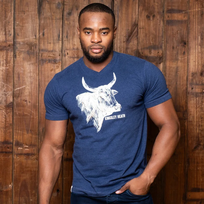 Sketchy Chalk Bull V-Neck Tee Monarch