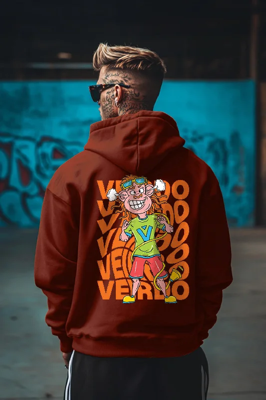 Veirdo's Rust Back Printed Regular Fit Hoodie