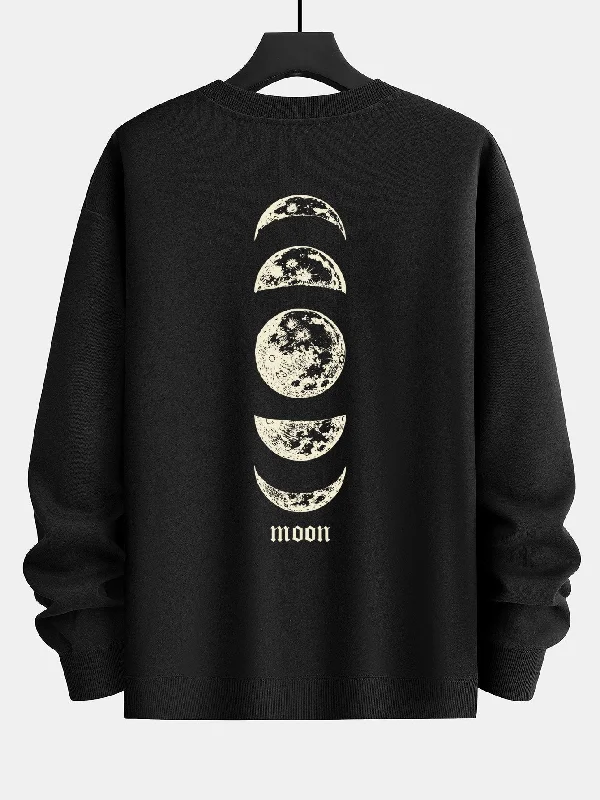 Moon Back Print Relax Fit Sweatshirt