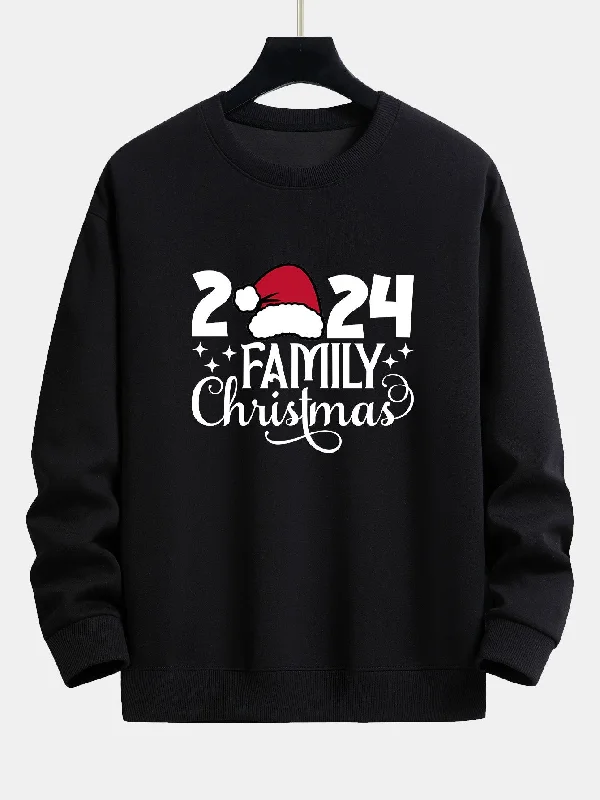 2024 Family Christmas Print Relax Fit Sweatshirt