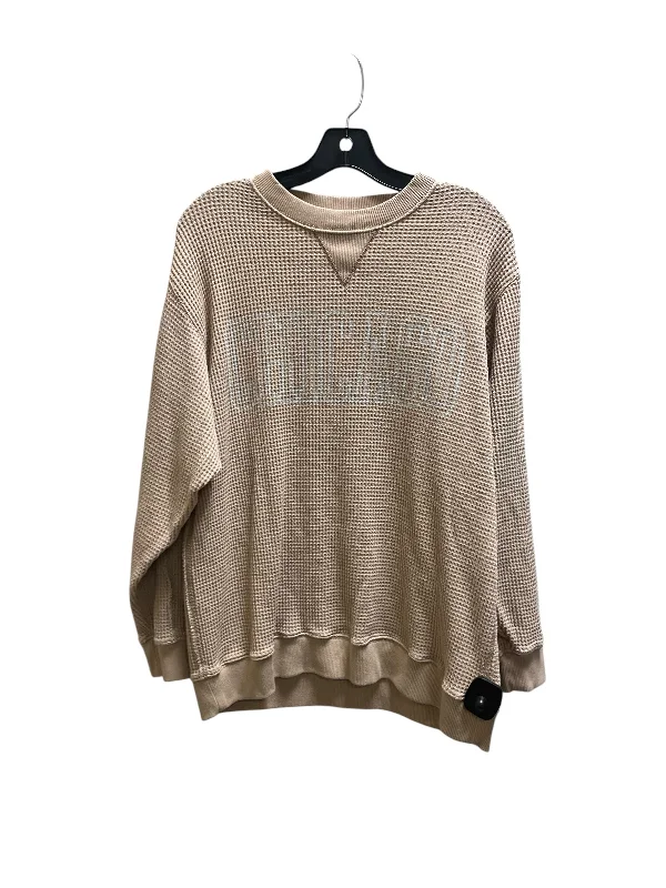 Sweatshirt Crewneck By Aerie In Tan, Size: S