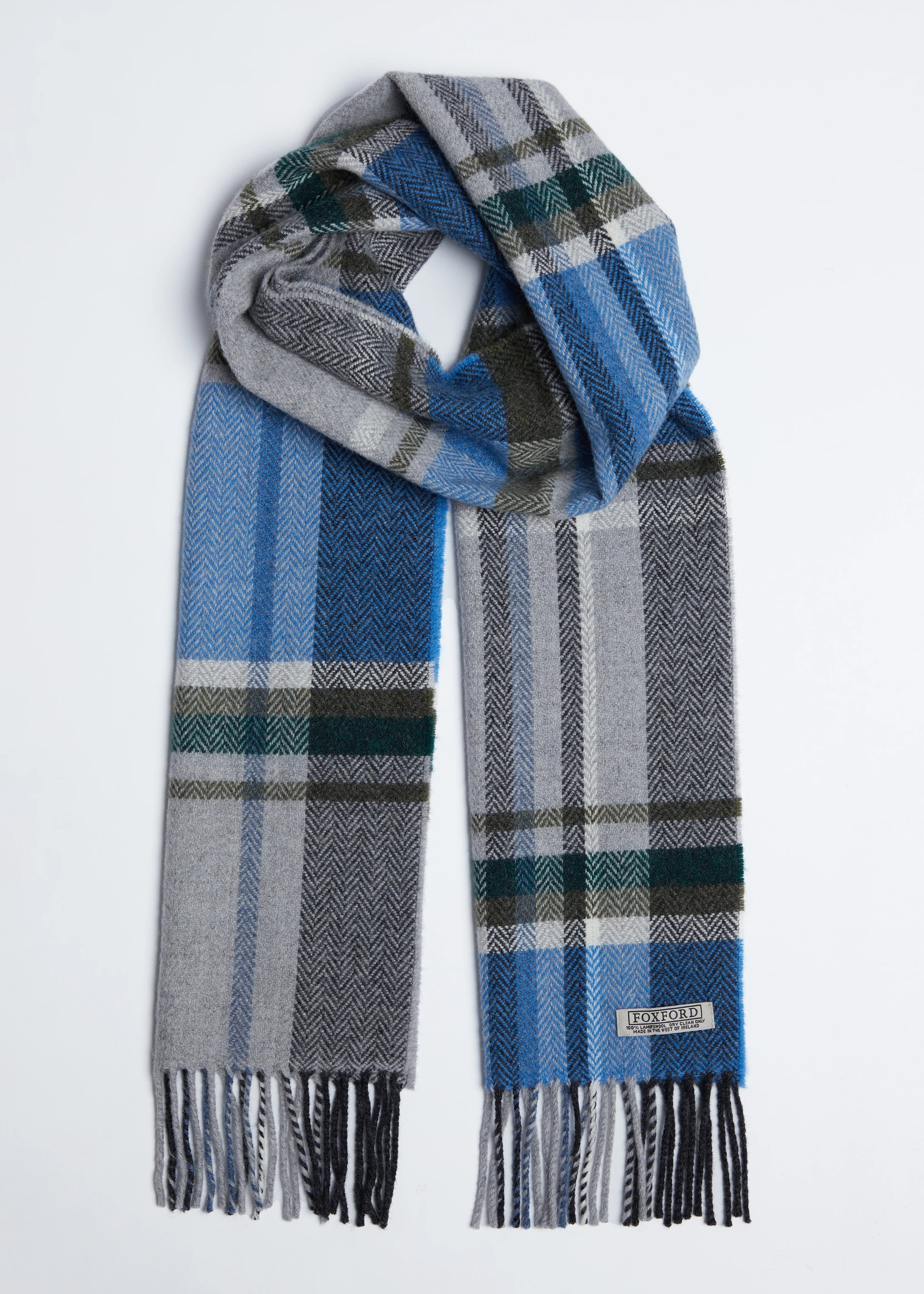 Foxford Lambswool Scarf | Blue Grey