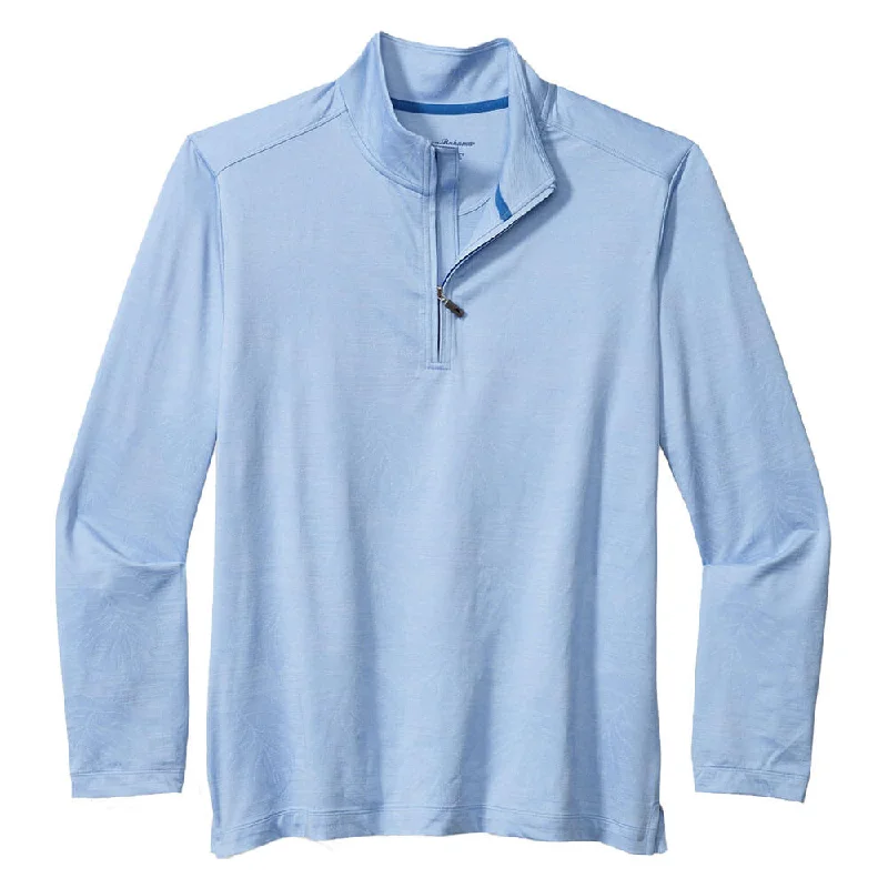 Tommy Bahama Monsterra Fade Half Zip Pullover Sweatshirt - Light Sky