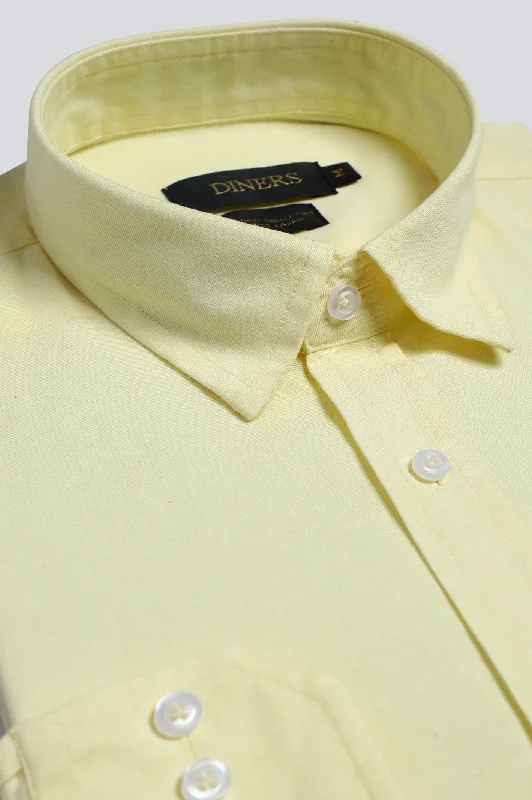 Yellow Plain Casual Shirt