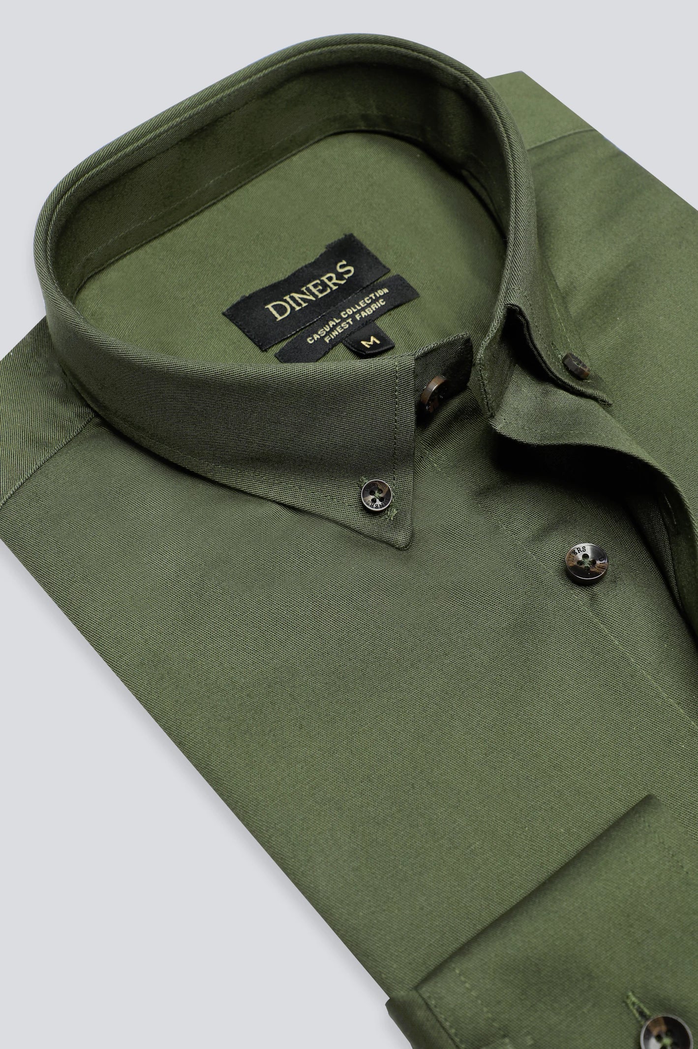 Olive Plain Casual Shirt