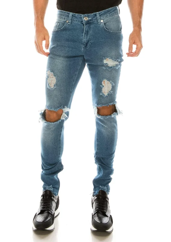 Thrashed Light Blue Skinny Fit Jeans