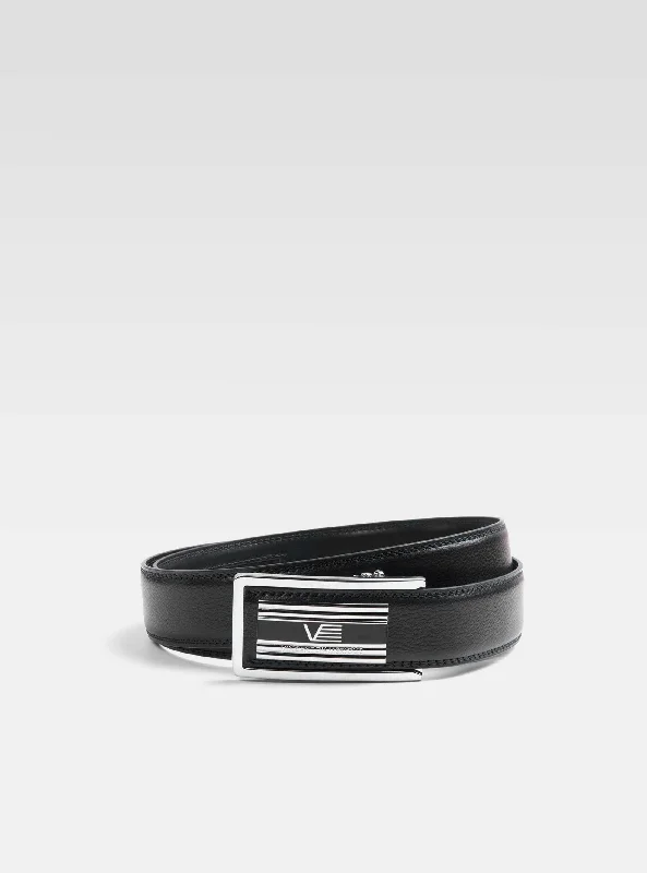 Black signature plate automatic belt