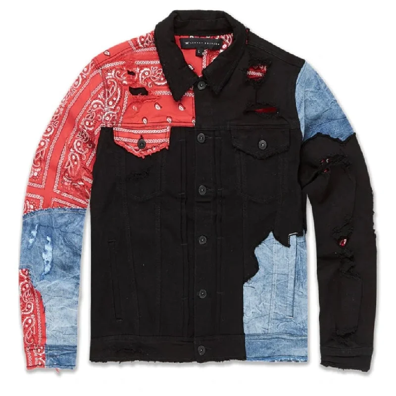 Boys Jordan Craig Represent Denim Trucker Jacket (Crimson) 91556B