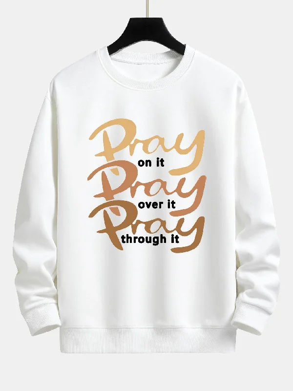 Pray Slogan Print Relax Fit Sweatshirt